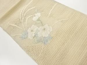 絽草花模様織出し名古屋帯